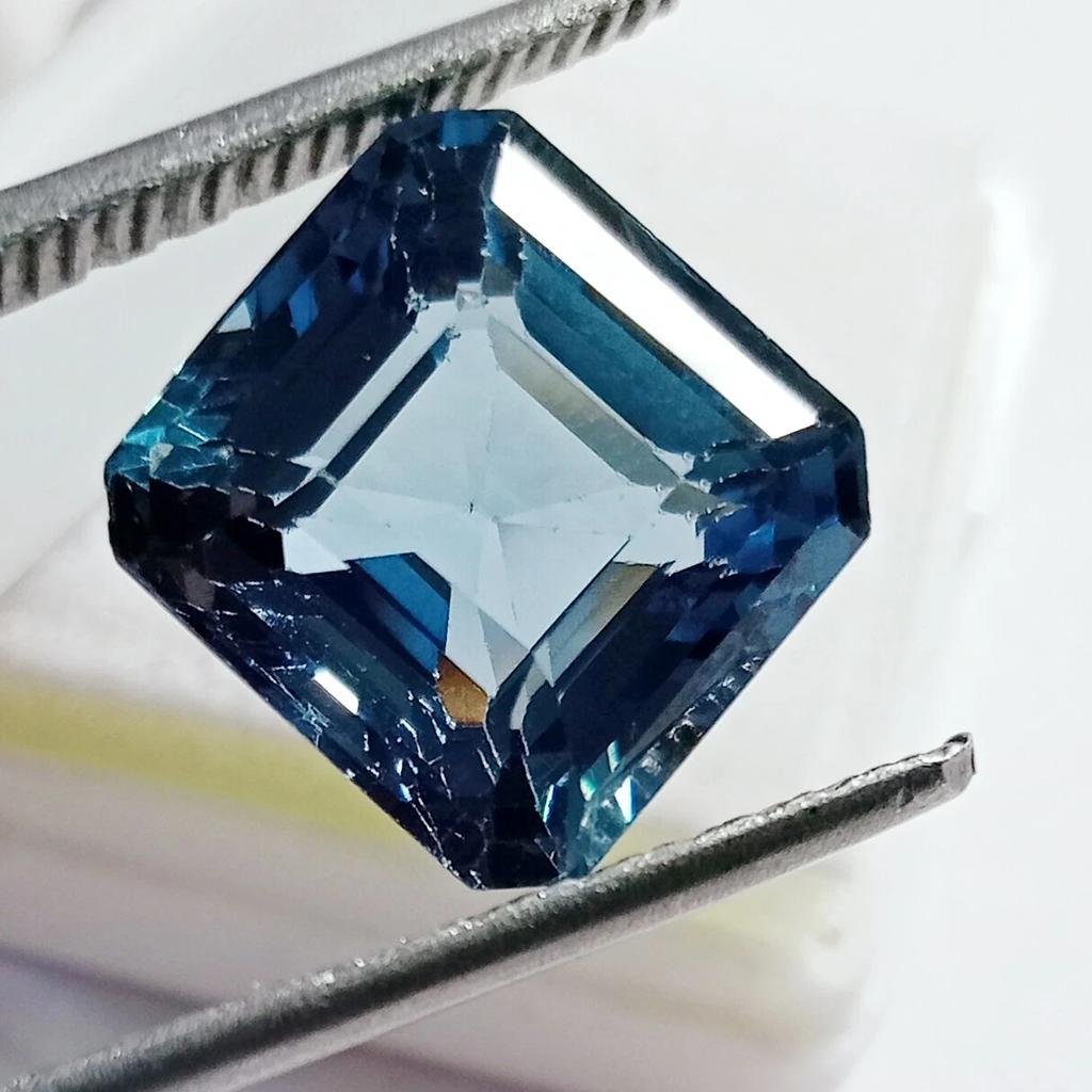 Square Cut Natural Blue Aquamarine 13-15 Ct Beautiful Certified Loose Gemstone