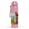 1PC Bear Mountain Peak Landscape Print 750ml Color Plastic Sports Water Bottle Leakproof Flip Straw Lid Suitable for Sports Office Home Use