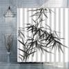 Bamboo Shower Curtain Plant Ink Painting Bathroom Curtain PolyesterFabric White Background Home Decoration With Hook Bath Decor