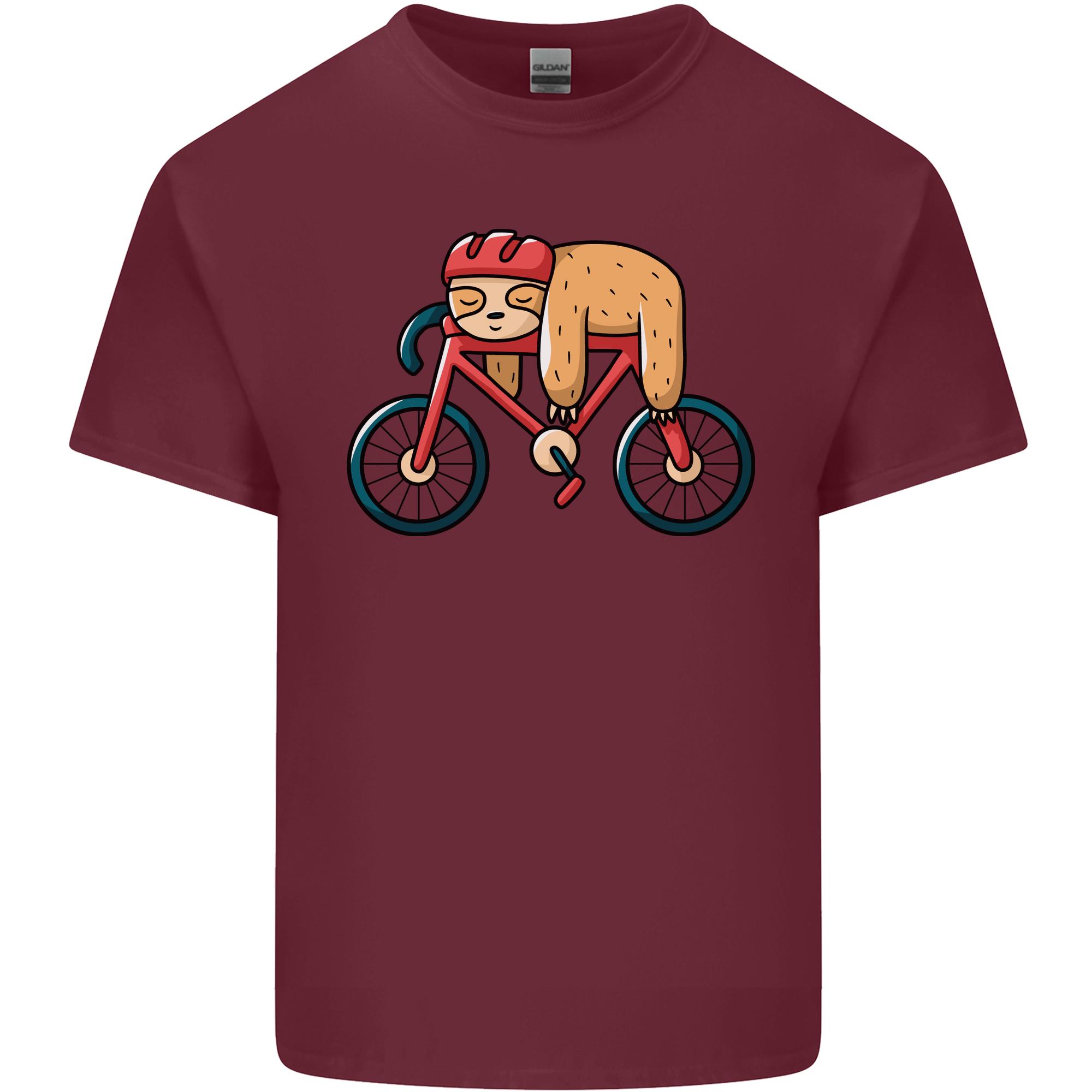 Cycling Sleeping Sloth Bicycle Cyclist Unisexs Light Cotton TShirt S