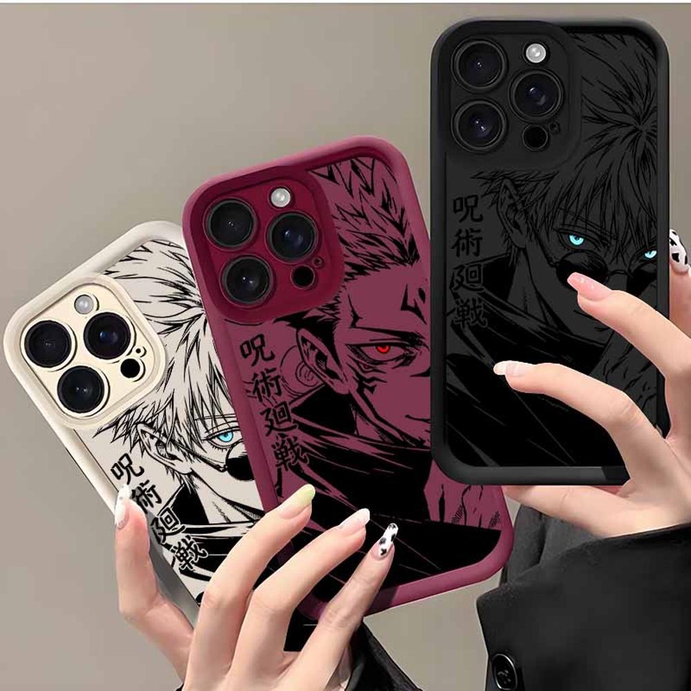 J-Jujutsus Kaaisen Satoru Gojo Sukuna Για Apple iPhone 17 16 15 14 13 12 Mini 11 Pro Max Μάτια Σκάλα Κάλυμμα Funda Μαλακή Θήκη Τηλεφώνου
