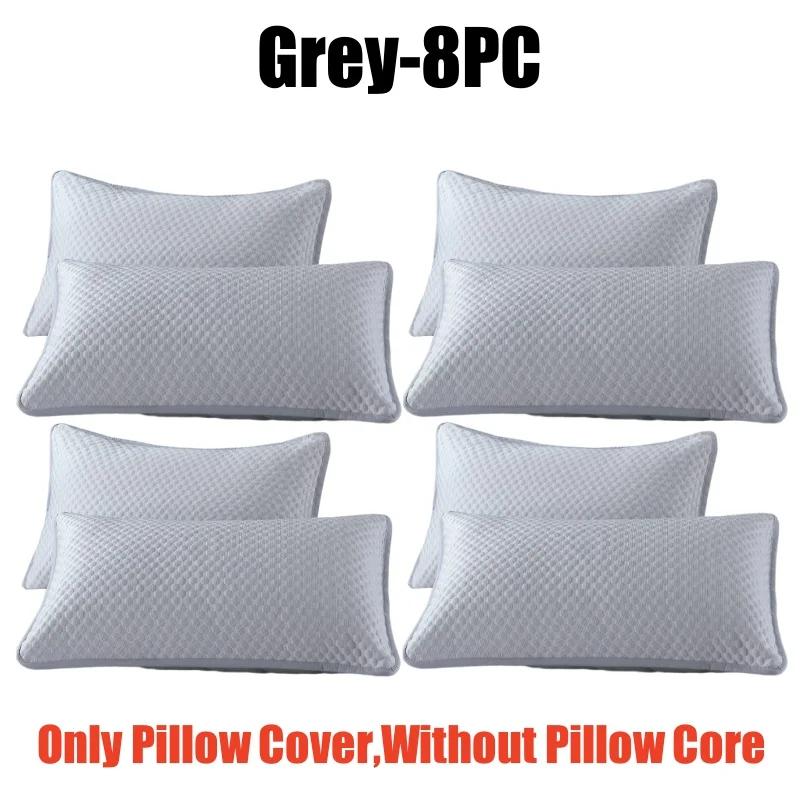 Cooling Ice Silk Pillowcase Solid Color Bean Fabric Summer Air Con Washable Home Use Plain Pillow Cover Without Pillow