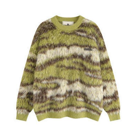 

Winter Collection: Men s Retro Color Block Sweater - Trendy Loose Fit Pullover for Couples 2XL зелений
