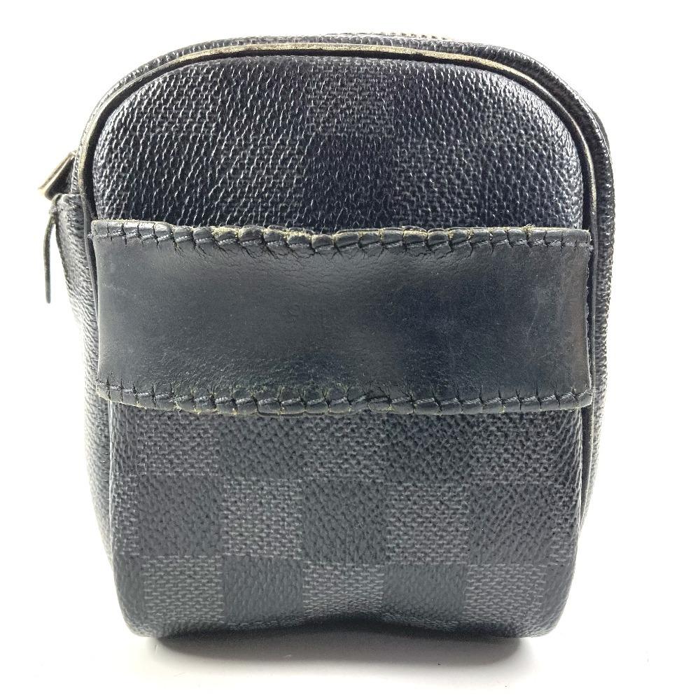 Louis Vuitton N47625 Damier Graphite Makeup Cosmetics Pouch Clutch Bag