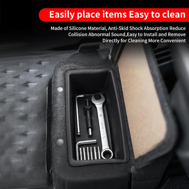 For 2026 Toyota Hilux SR SR5 Car Under Rear Seat Storage Silicone Mat Waterproof Dustproof Protective Auto Interior Accessories