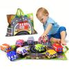 1 Set Interactive Sound Light Toy Set Educational Push Go Vehicles with Play Mat Carry Bag Toddler Learning Toy