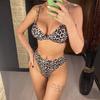 Sexy Leopard Padded Female Swimsuit High Waist Bikini Women Swimwear Two-pieces Bikini Set Bather Bathing Suit Swim Lady