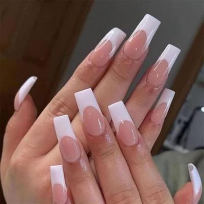 Punte in Gel Morbido Trasparente a Copertura Totale, Punte per Unghie False a Media Forma a Bara per Estensione Unghie Acriliche con Scatola, 550 PZ, 11 Misure(Stile 11)