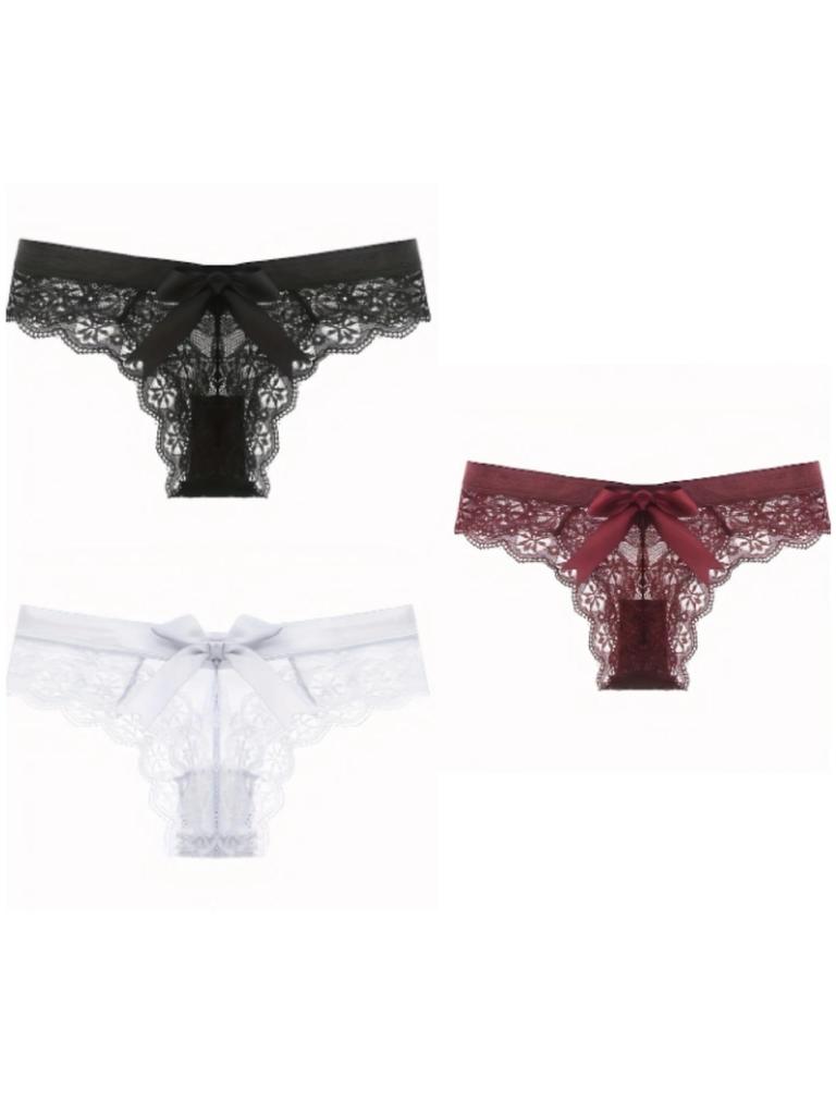 Plus Size Seamless Low-rise Sexy Lingerie with Bow, Nude Feel