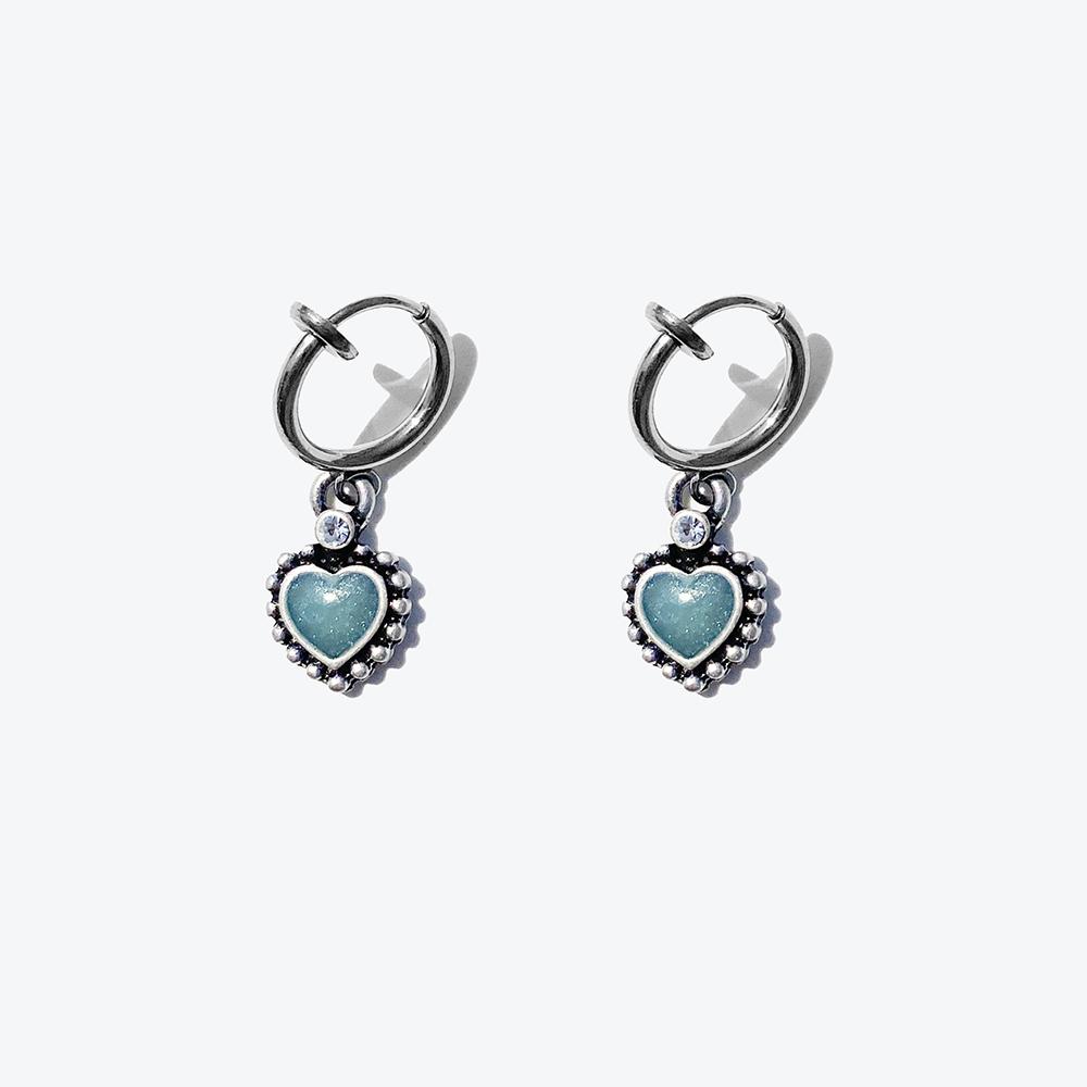Rush Off Sky Blue Heart Pendant Clip-On (Surgical Steel Clip-On)