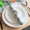 Gray-blue Cotton Fabric Square Plaid Household Dining Table Napkin Cloth Square Towel