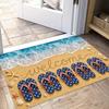 1pc, 2D Flat Printing, Beach Flip-Flop Pattern Welcome Mat, Non-Slip Machine Washable Easy To Clean Polyester Carpet, Suitable for Home And Outdoor De