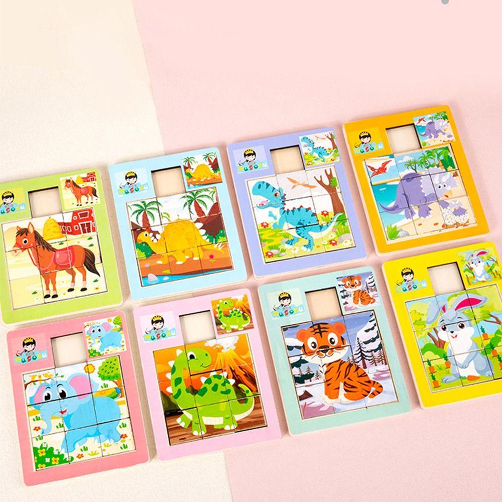 

Деревянное животное Скользящая головоломка Подвижная головоломка Развивающая игрушка для детей