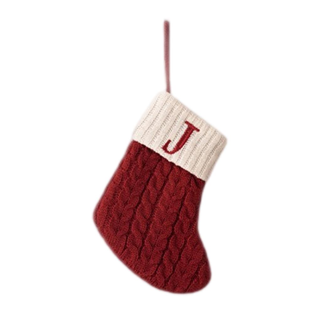 Letter Christmas Stocking Creative Christmas Tree Ornament Christmas Knitted Socks Decoration Props Christmas Decorations
