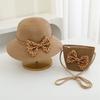 Strawberry Straw Sun Cap for Kids Baby Girl Outdoor Summer Casual Beach Holiday Cartoon Shoulder Bags Child Mother and Daughter