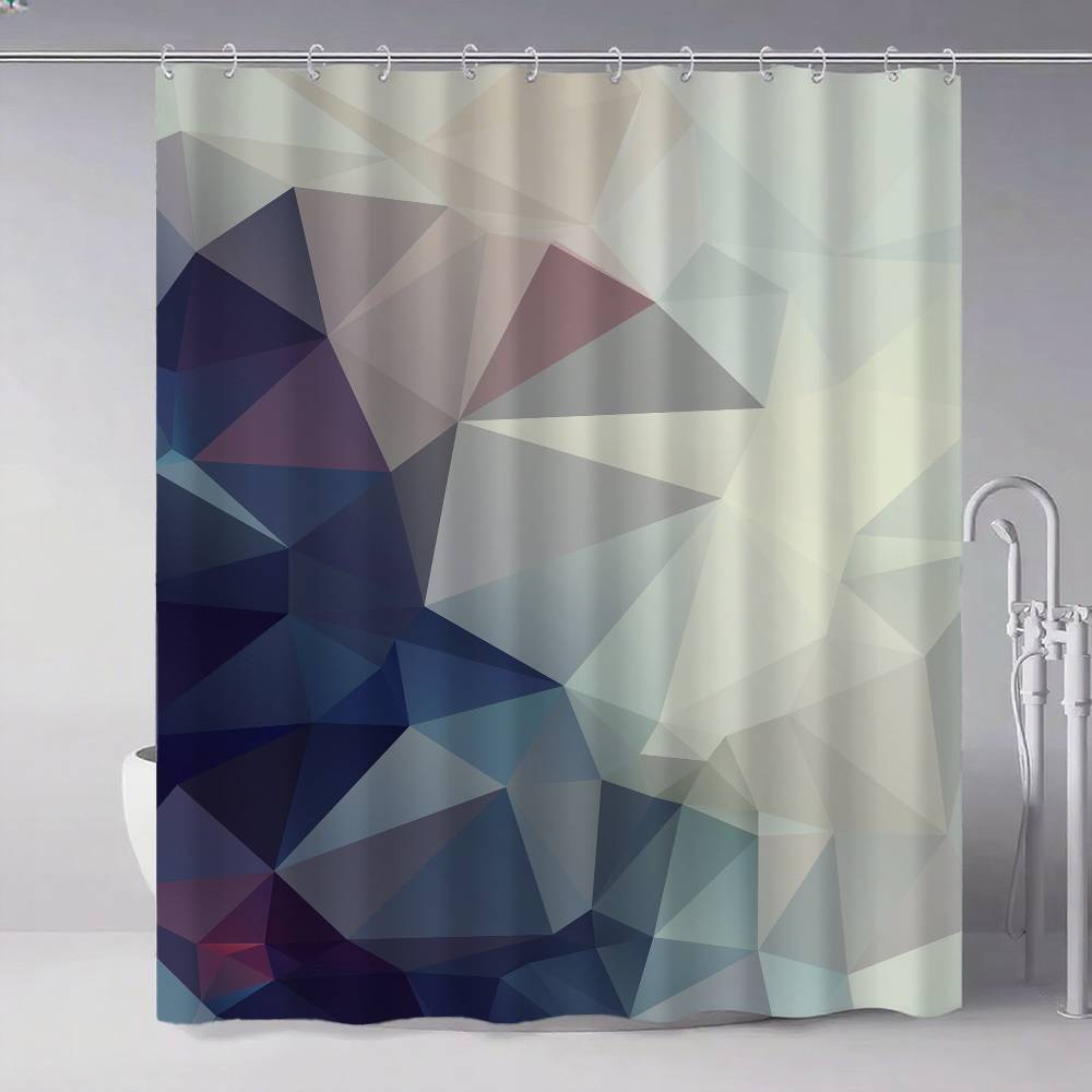 Geometry Color Shower Curtain, Bathroom Decorative Shower Curtain, Waterproof Shower Curtain With Hooks