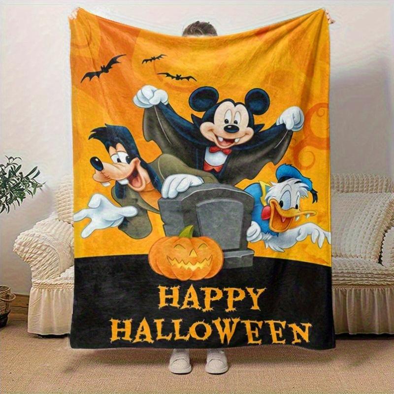 1pc,Halloween Mickey Mouse Throw Blanket Home Decor, Couch, Outdoor Use, Gifts, Flannel Blankets, Bedroom, Living Room, Travel