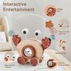 Baby Toy Wooden Cartoon Crab Rattle Hand-pushed Wooden Cars Children's Toy  Finger Fine Motion Car Educational Toy for Children