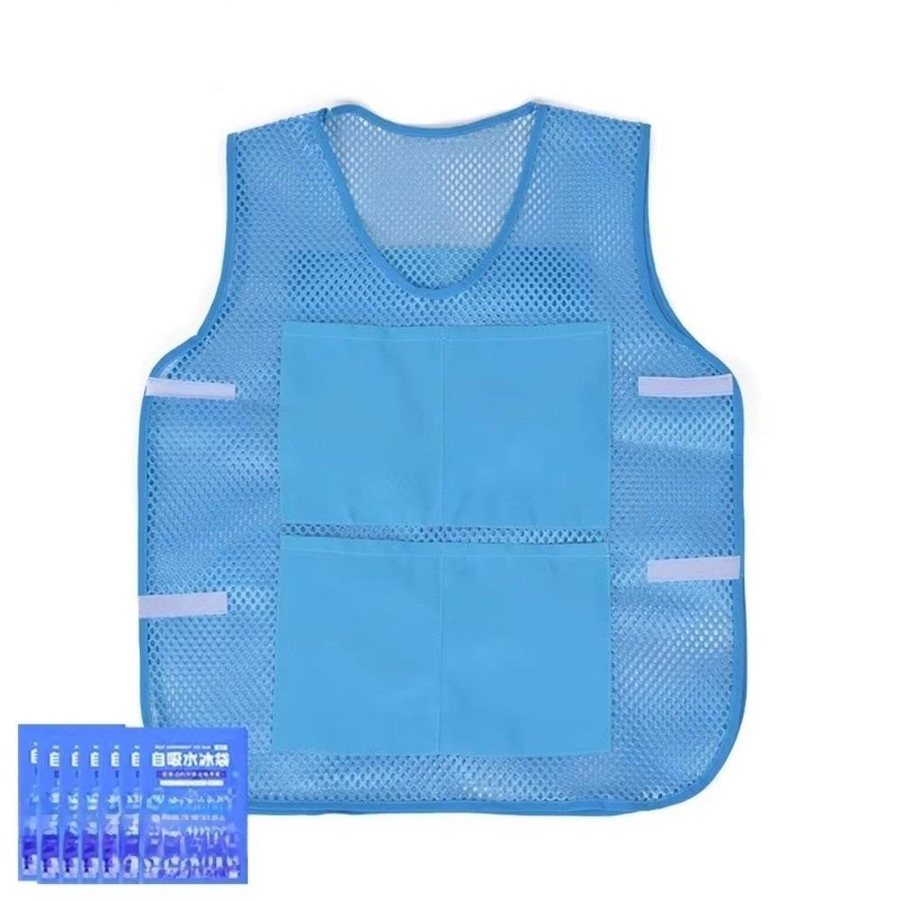 

Высокотемпературная устойчивость Жилет с пакетами льда Универсальный размер Жилет для профилактики теплового удара Работа на открытом воздухе небесно-голубой