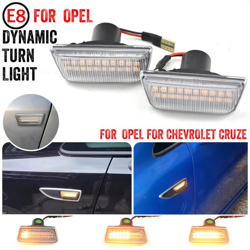 For Opel Ignia Astra H Zafira B Corsa D For Chevrolet Cruze Led Dynamic Side Marker Turn Signal Light Sequential Blinker