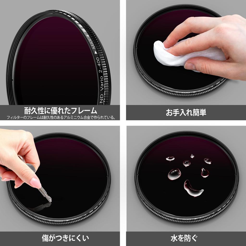 ALILUSSO Filter with Smartphone 52mm Neutral Density Compatible with and Light Reduction Smartphone Camera Lens ND2-ND400 Clip, Filter, iPhone, Sharp,