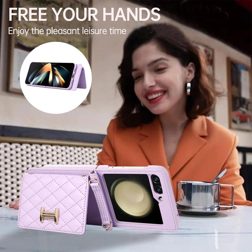 Card Wallet Leather Phone Case for Samsung Galaxy Z Flip3 5G for Galaxy Z Flip4 5G for Galaxy Z Flip5 5G Back Protection Cover