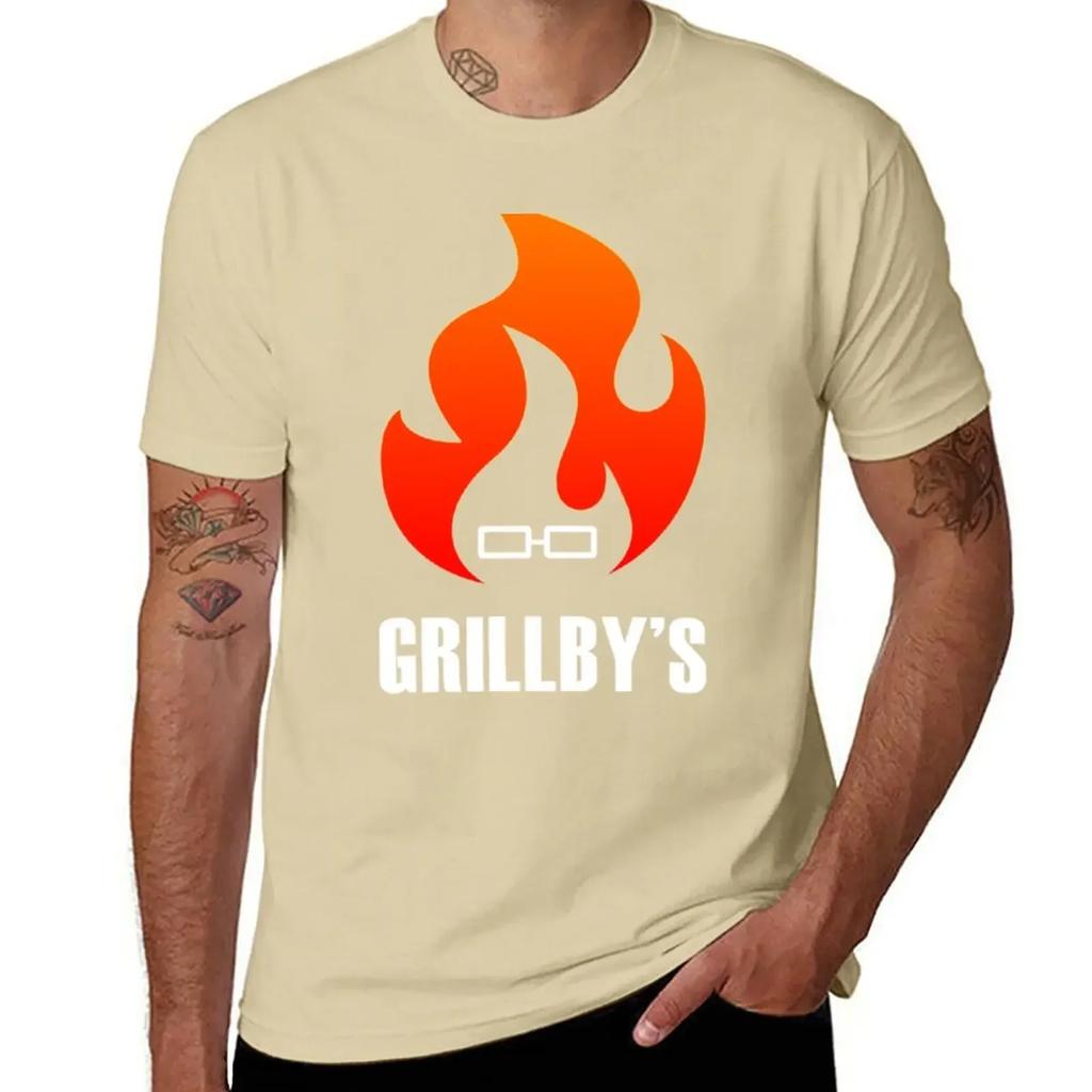 Grillbys Logo Tshirt Boys Whites Shirts Graphic Tees Unisexs Graphic Tshirts