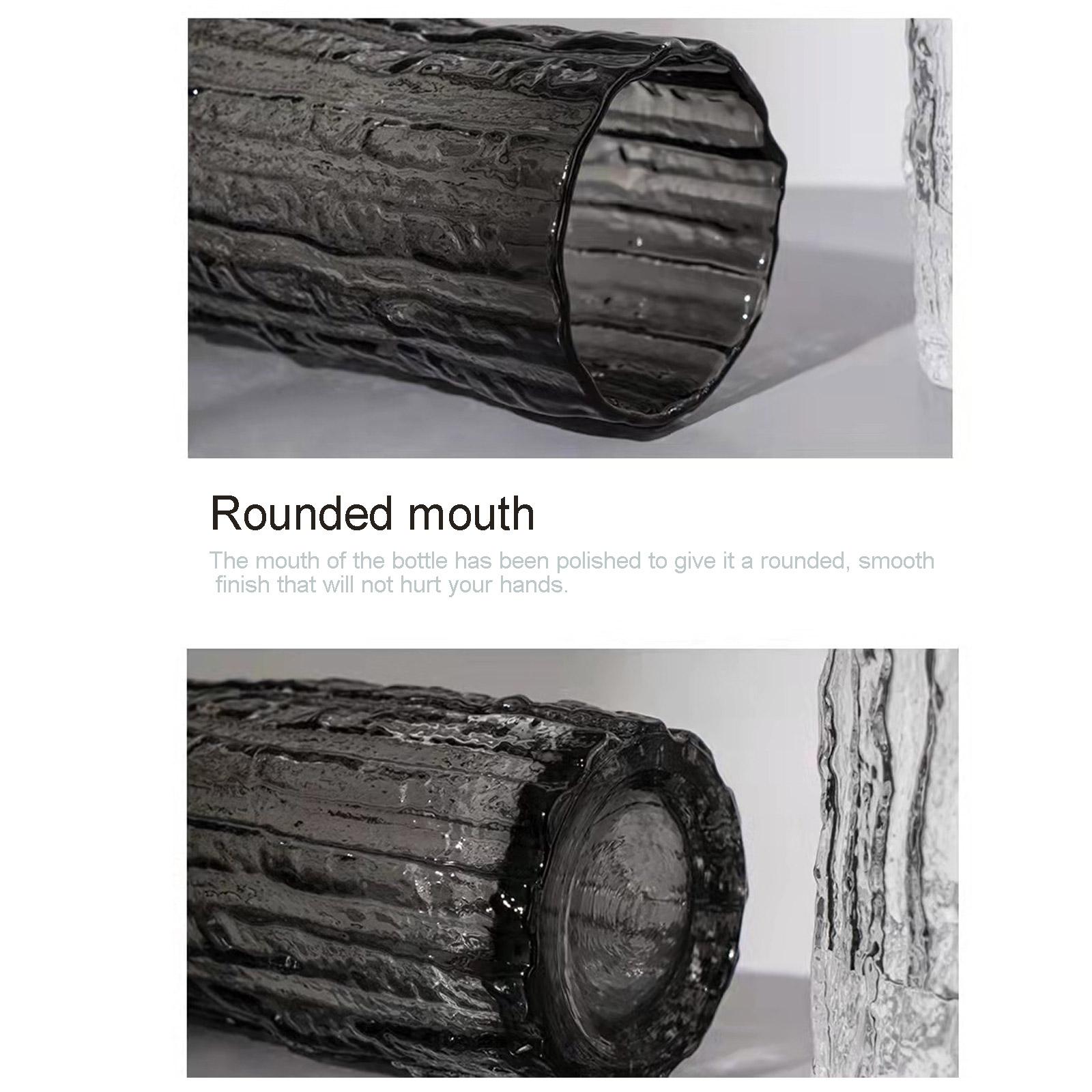 Glass Vase Thick Glass Multipurpose Decoration Clear Glass Vase Transparent Smoky Grey Type 1