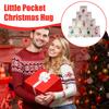 10pcs Pocket Christmas Hug Ornament Small Santa Claus Figure with Greeting Cards for Christmas Gift Bag Fillers Stocking Stuffer