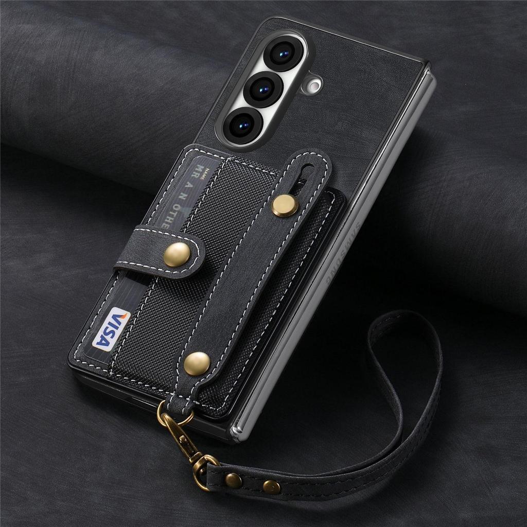 Galaxy Z Fold7 Leather Case with Card Slots - Multifunctional Folding Wallet Protective Cover for Samsung ZFold6