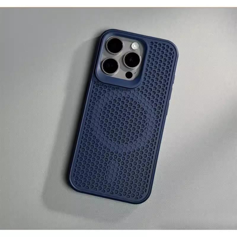 Applicable To IPhone17 Honeycomb Mesh Heat Dissipation and Breathable Mobile Phone Case Apple 16 Magnetic Ultra Thin Simple Protective Case 15