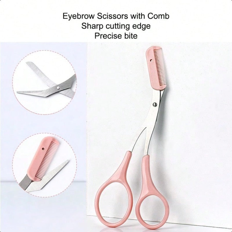 INHAK Eyebrow Trimmer & Scissors Set With Comb – Precise, Easy Grooming For Perfect Eyebrows