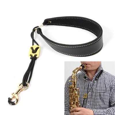 Einstellbare Saxophon Hals Gepolsterte Leder Strap Sax Harness Hängen Gürtel Strap