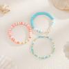 Ocean Wind Starfish Imitation Pearl Bracelet Set, Dopamine Color Rice Bead Beaded Elastic Jewelry