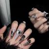 Handmade Long Stiletto Press On Nails Reusable Butterfly Diamond Decor Full Cover Artificial False Nails