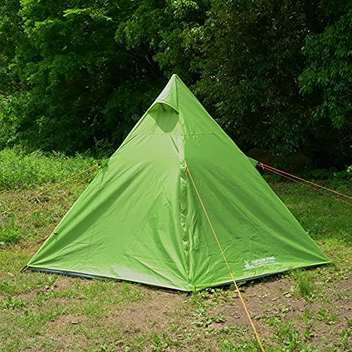 [Amazon.co.jp Exclusive] Captain Stag Tent, One-Pole Tent, Tipi Hexagon 300UV, 3-4 Person, Green, UA-60