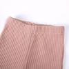 Children's Spring Summer Ribbed Flare Pants - Solid Color Elastic Casual Wear for Baby Girls and Toddlers