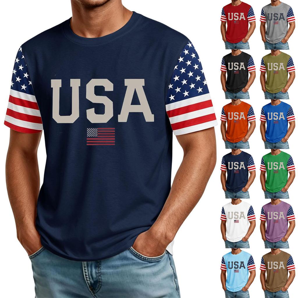 Camiseta casual para hombre con cuello redondo, ligera, transpirable y de manga corta