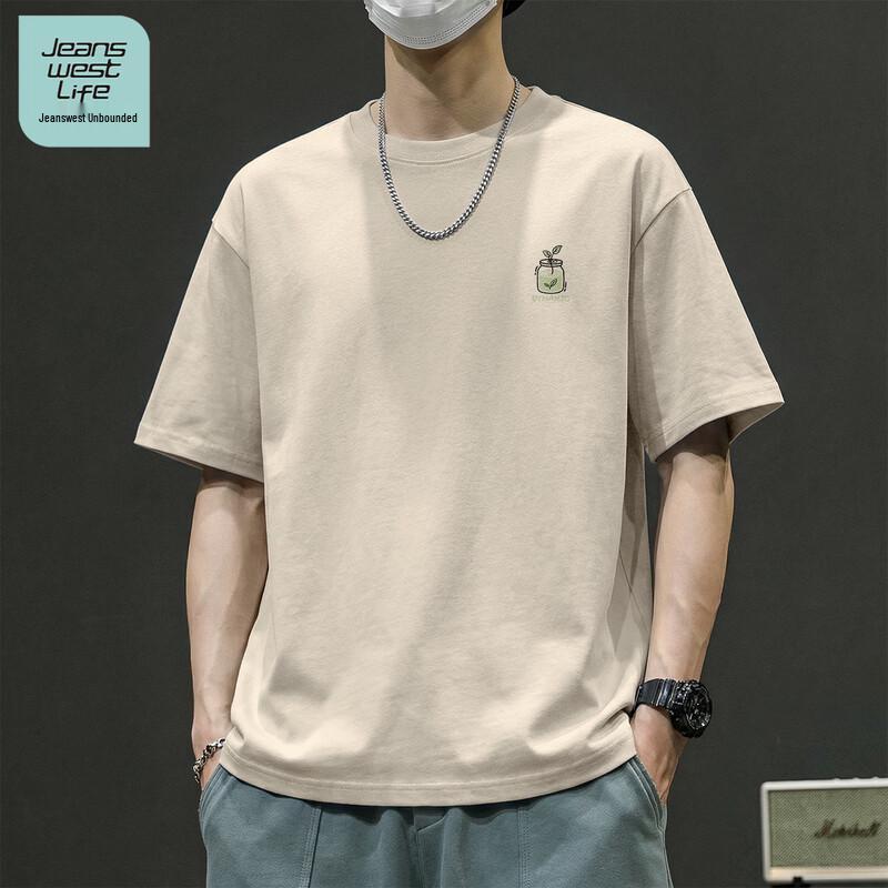 

JEANSWEST LIFE Men s Pure Cotton Round Neck Short Sleeve T-Shirt XL