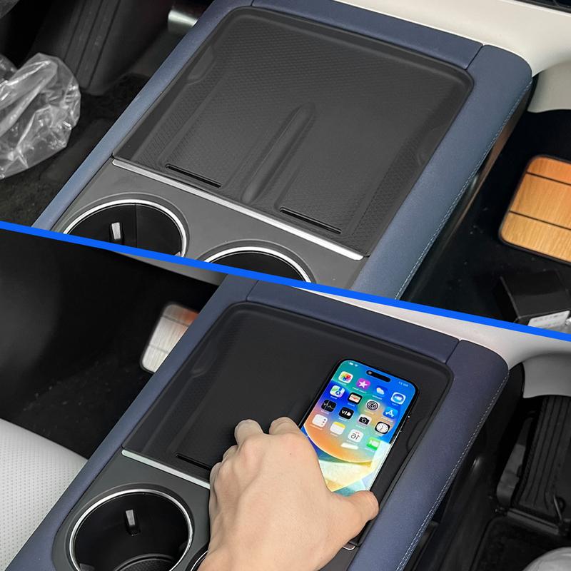 SMABEE for Xpeng G6 2023 2024 Car Central Storage Box Cup Holder Dashboard Tray Interior Accessories Organizer Tidying Black