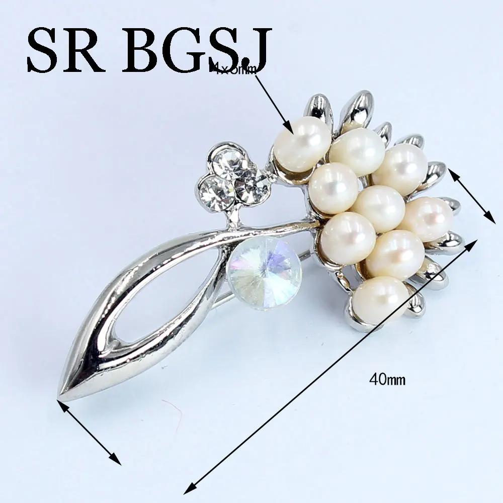 Luxury Jewelry 100% Genuine Natural Freshwater Pearl Wedding Micro-inlaid Zircon Coat Women All Match Accessories Pin Brooch