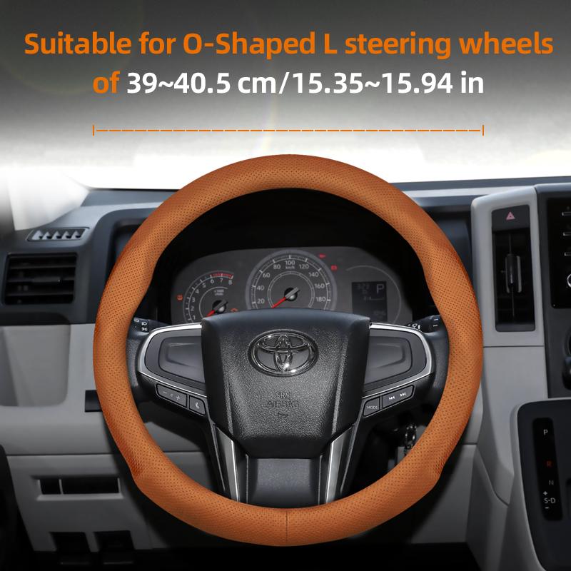 Suitable for Toyota Ultra-Thin Breathable Leather Steering Wheel Cover Suitable for Chr Yaris Auris Rav4 Corolla Hilux Wish Roomy Aqua Prius 30 Probox