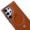For Samsung Galaxy S25 Ultra Magnetic Case Kickstand TPU + PU Leather Anti Drop Phone Cover