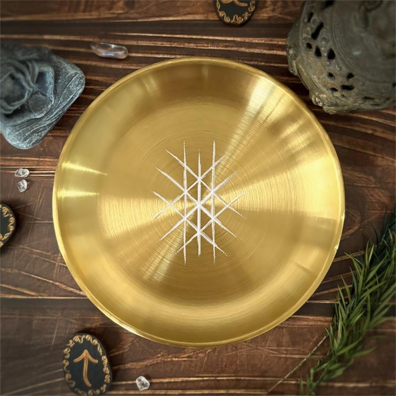 Zinklegierungen Kerzenhalter Tablett Schmuck Kristall Aufbewahrungstablett Organizer Tarots Kerzenständer Platte Dekorativ Teelichthalter