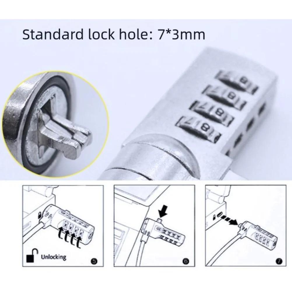 Laptop Combination Lock Steel Wire Rope Anti-theft Lock 4 Digit Combination Lock Home Improvement Hardware Parts For Home