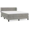 3127733 vidaXL Lit à sommier tapissier et matelas Gris clair 140x200cm Velours