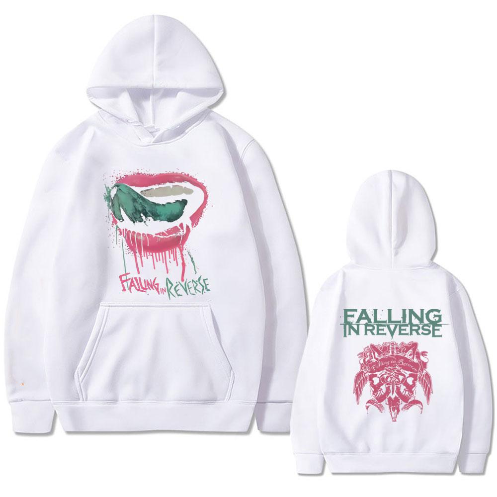 Rock Band Falling In Reverse Double Sided Print Hoodie Men Women Vintage Gothic Punk Hooded Sweatshirt Male Oversized Streetwear