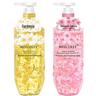 Miss Lily Gardenia & Kirschblüte Duftendes Blütenblatt Duschgel Set