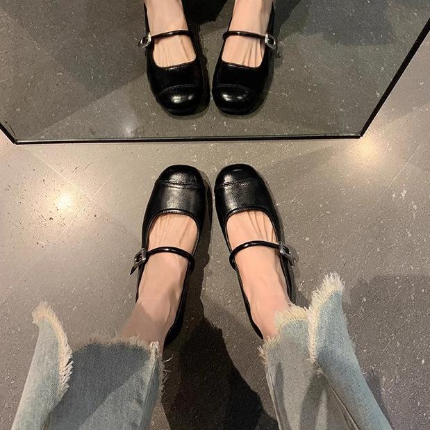 Grape mother autumn new inner height increase flat shoes women's fashion square head silver single shoes Korean version soft sole not tired women