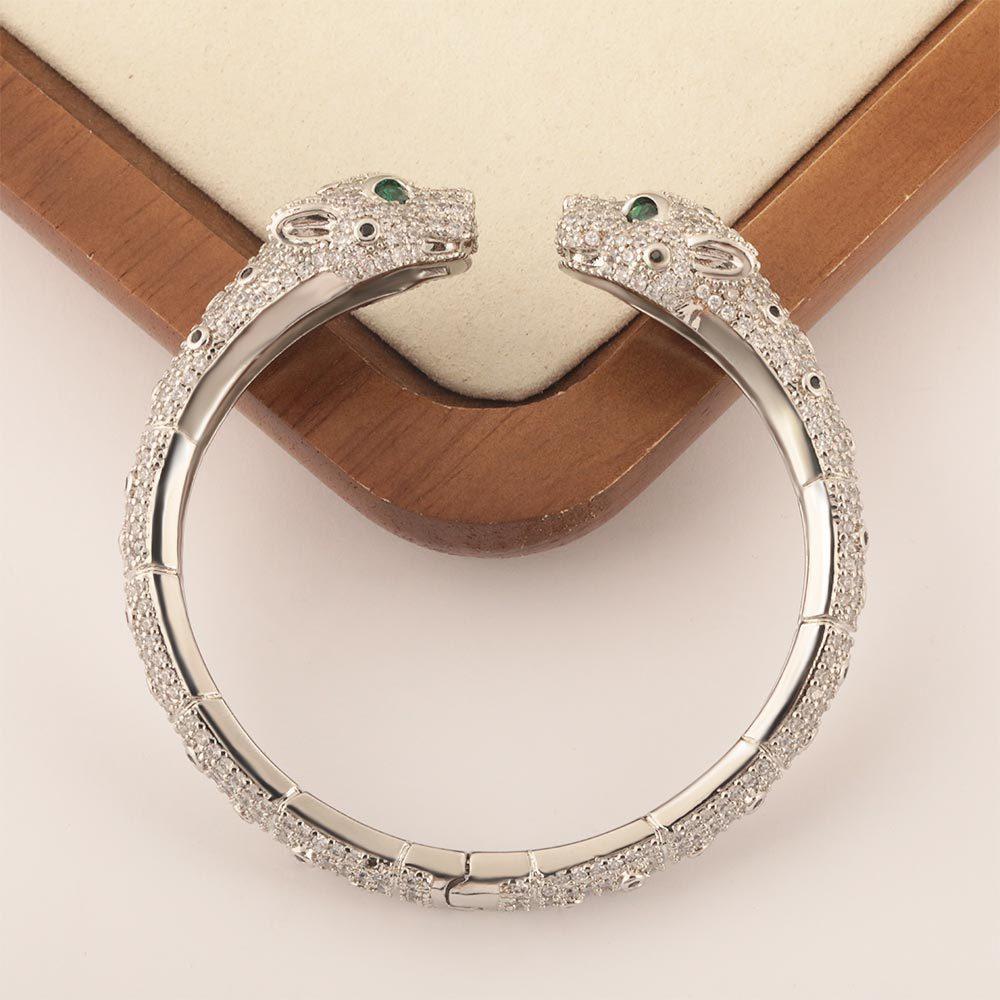 New European and American Trendy Leopard Head Bracelet Spotted Open Bracelet Hand Jewelry